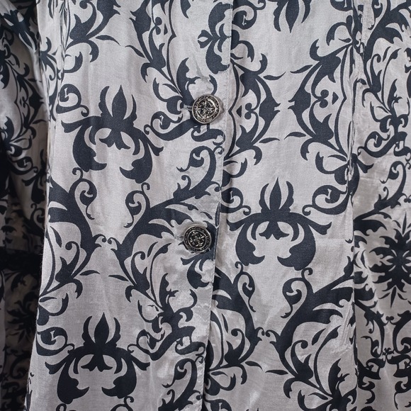 Funhouse Hot Topic Y2K Steampunk Whimsigoth Damask Lace Angel Sleeve Corset Top - Picture 7 of 9